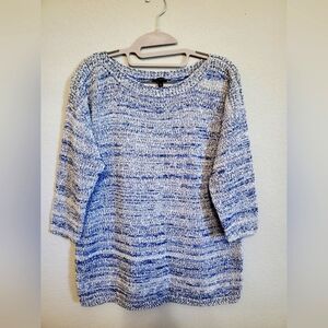 Talbots Navy & White Sweater Size L